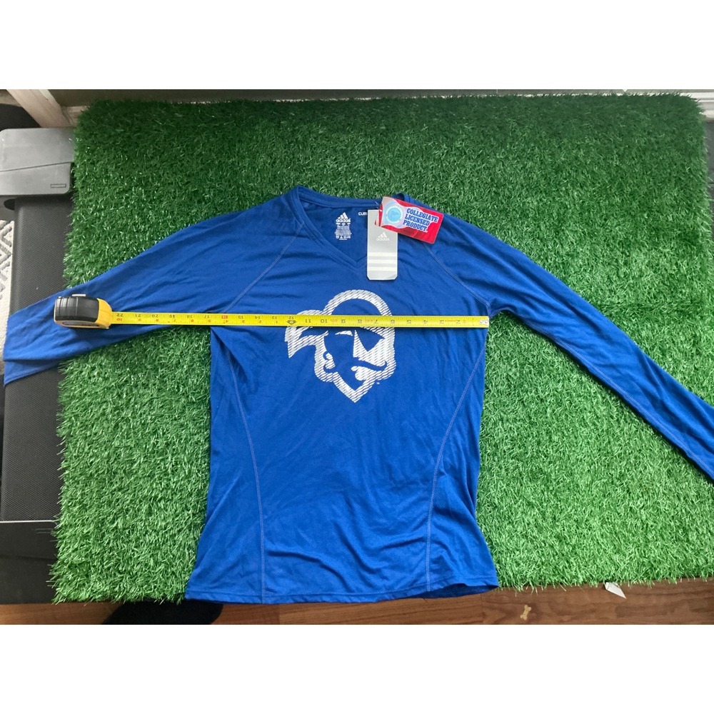 Adidas Seton Hall Pirates Climalite Long Sleeve V-Neck Shirt Blue Women Small